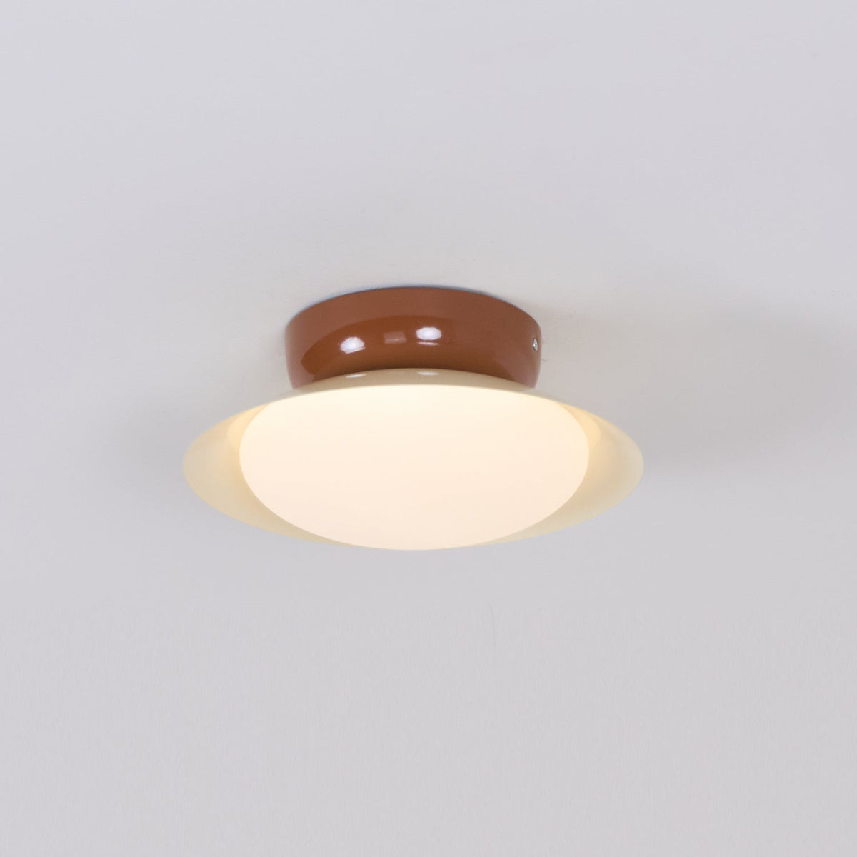 Deckenleuchte Metallkuppel 25 cm LED Grün Braun für Bad und Küche