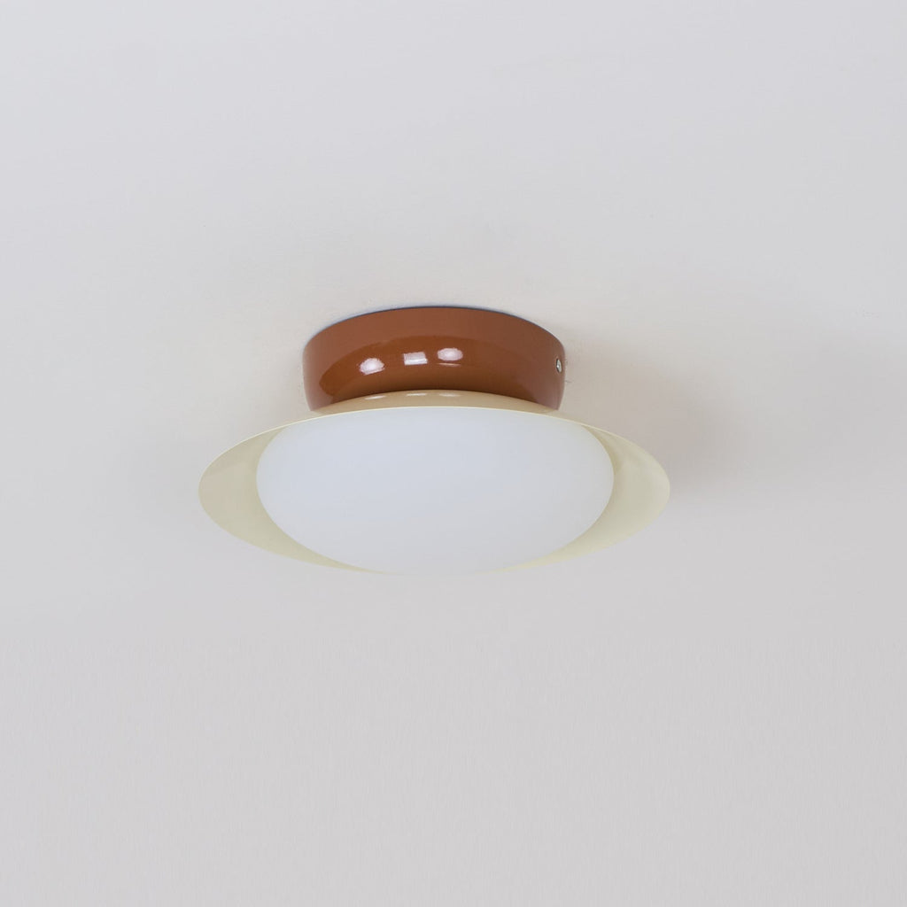 Deckenleuchte Metallkuppel 25 cm LED Grün Braun für Bad und Küche