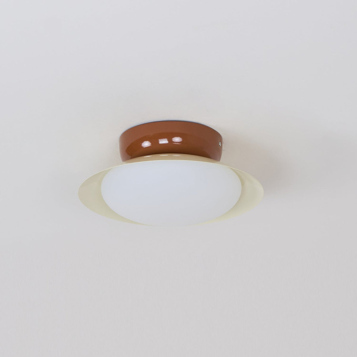 Deckenleuchte Metallkuppel 25 cm LED Grün Braun für Bad und Küche
