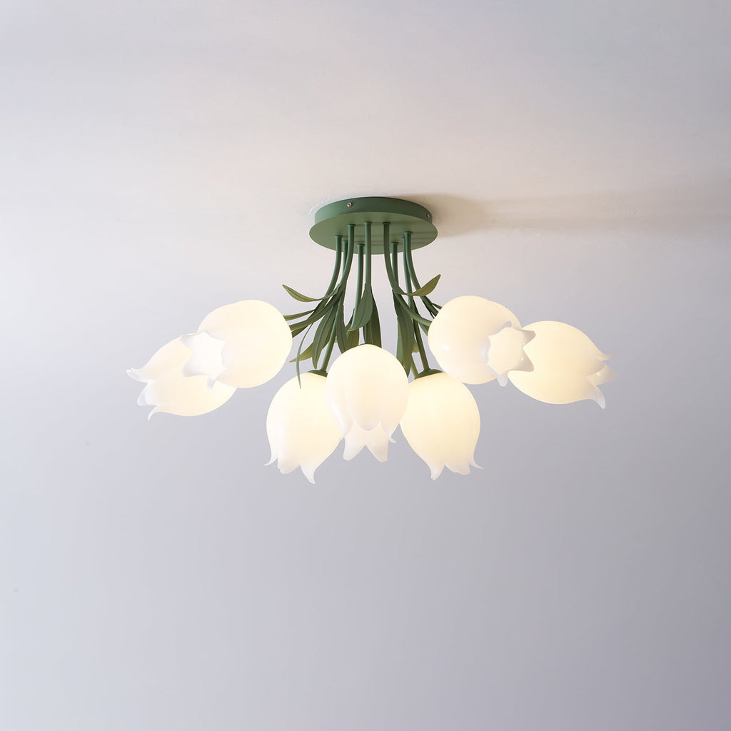 Deckenleuchte Metall Acryl 55 cm Blumen-Design für Wohnzimmer Schlafzimmer Bad