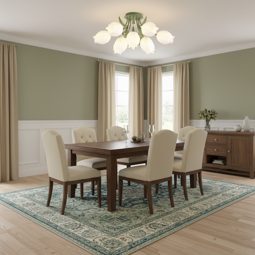 Deckenleuchte Metall Acryl 55 cm Blumen-Design für Wohnzimmer Schlafzimmer Bad