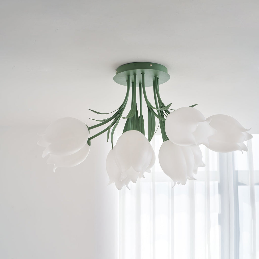 Deckenleuchte Metall Acryl 55 cm Blumen-Design für Wohnzimmer Schlafzimmer Bad