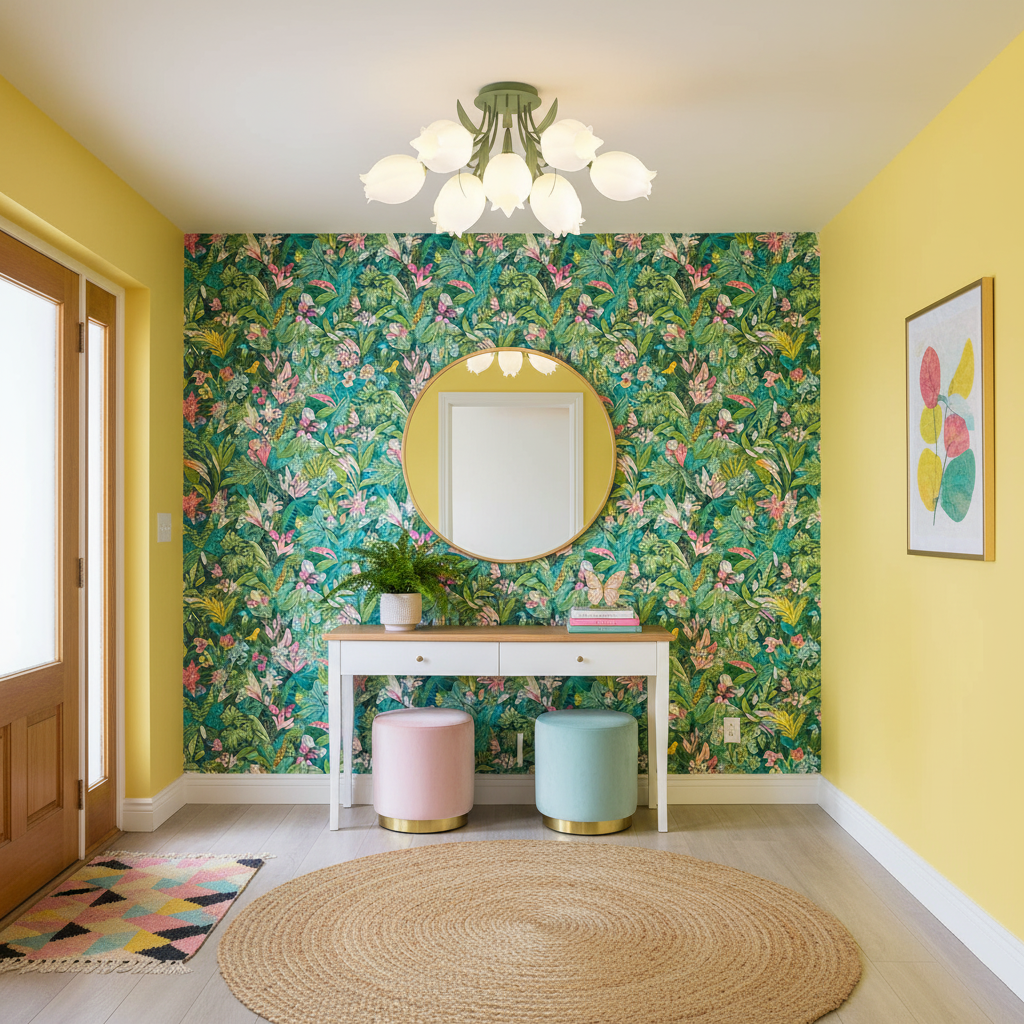 Deckenleuchte Metall Acryl 55 cm Blumen-Design für Wohnzimmer Schlafzimmer Bad
