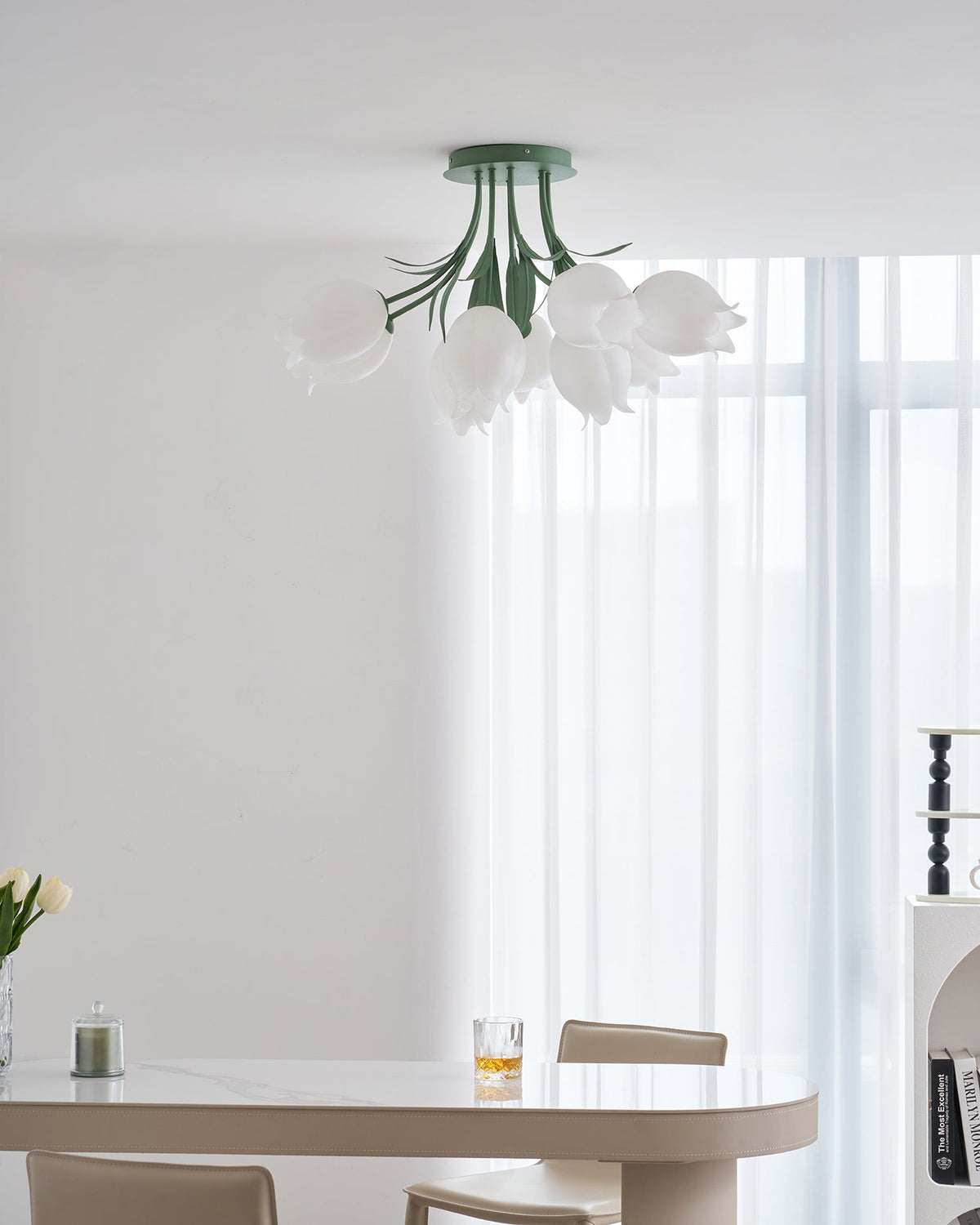 Deckenleuchte Metall Acryl 55 cm Blumen-Design für Wohnzimmer Schlafzimmer Bad