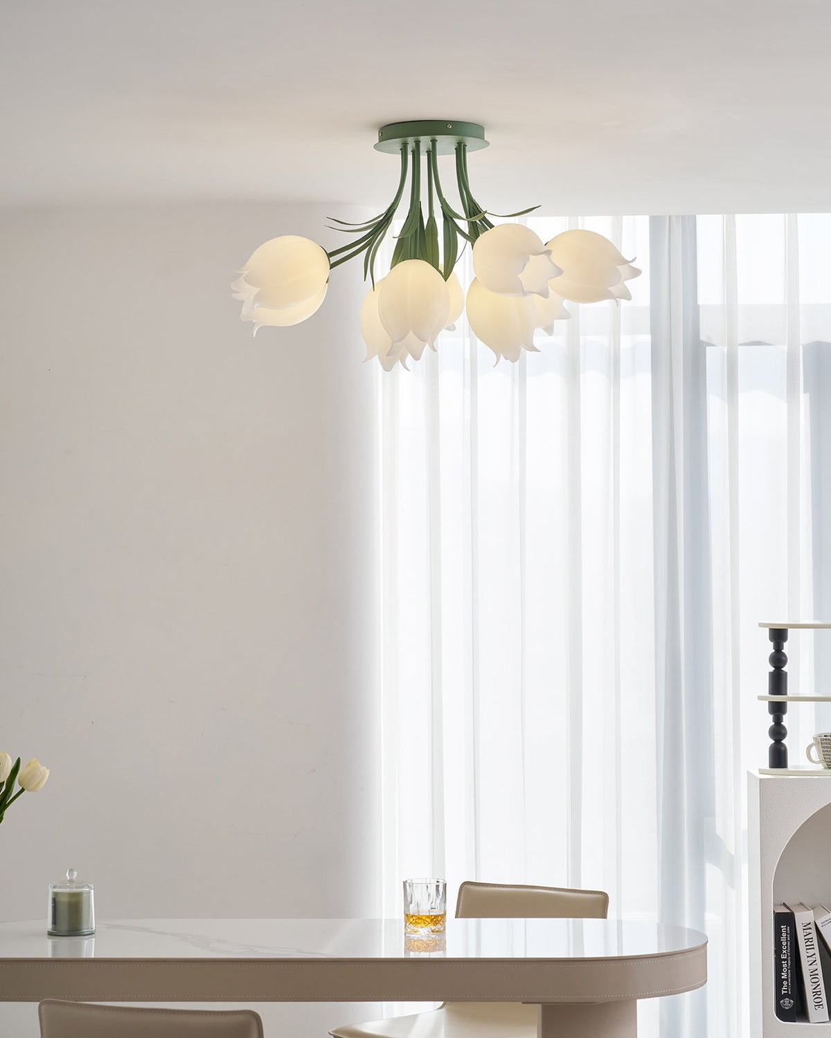 Deckenleuchte Metall Acryl 55 cm Blumen-Design für Wohnzimmer Schlafzimmer Bad