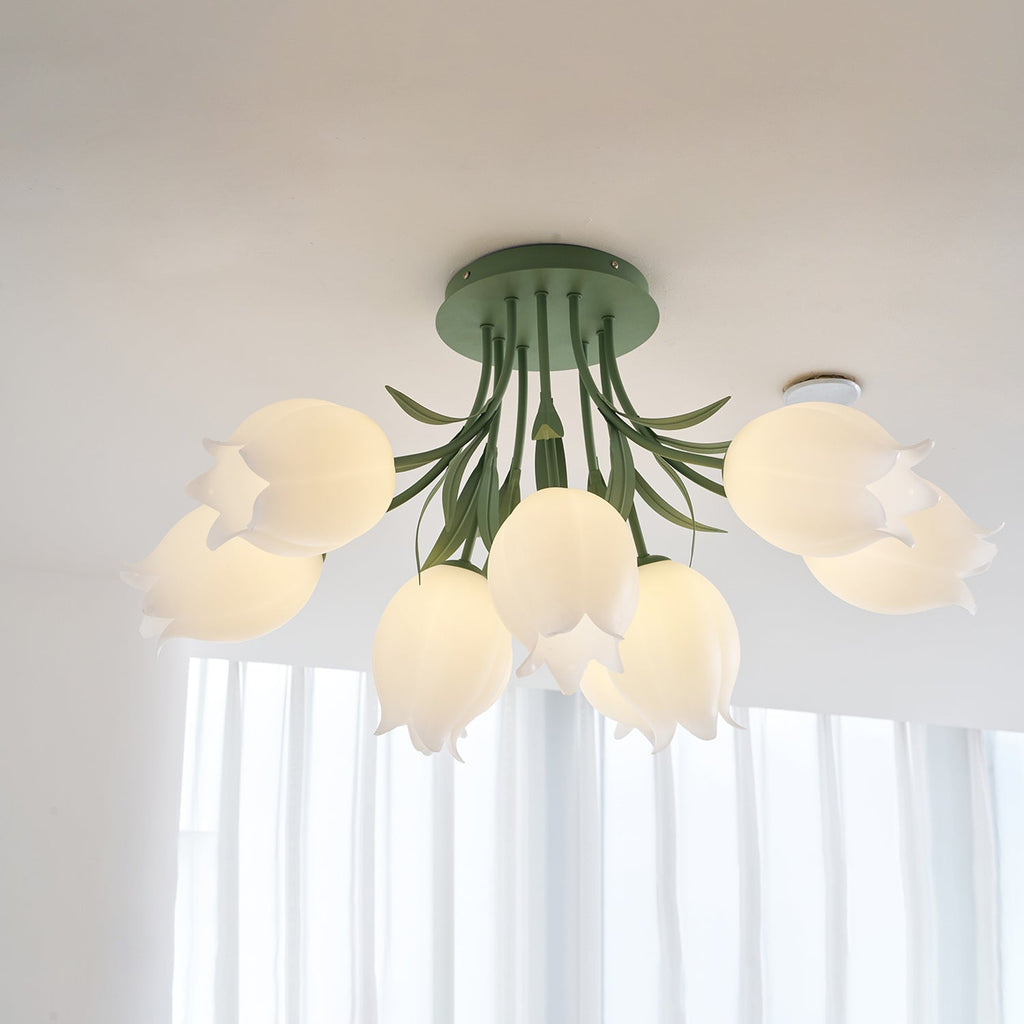 Deckenleuchte Metall Acryl 55 cm Blumen-Design für Wohnzimmer Schlafzimmer Bad