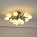 Deckenleuchte Metall Acryl 55 cm Blumen-Design für Wohnzimmer Schlafzimmer Bad