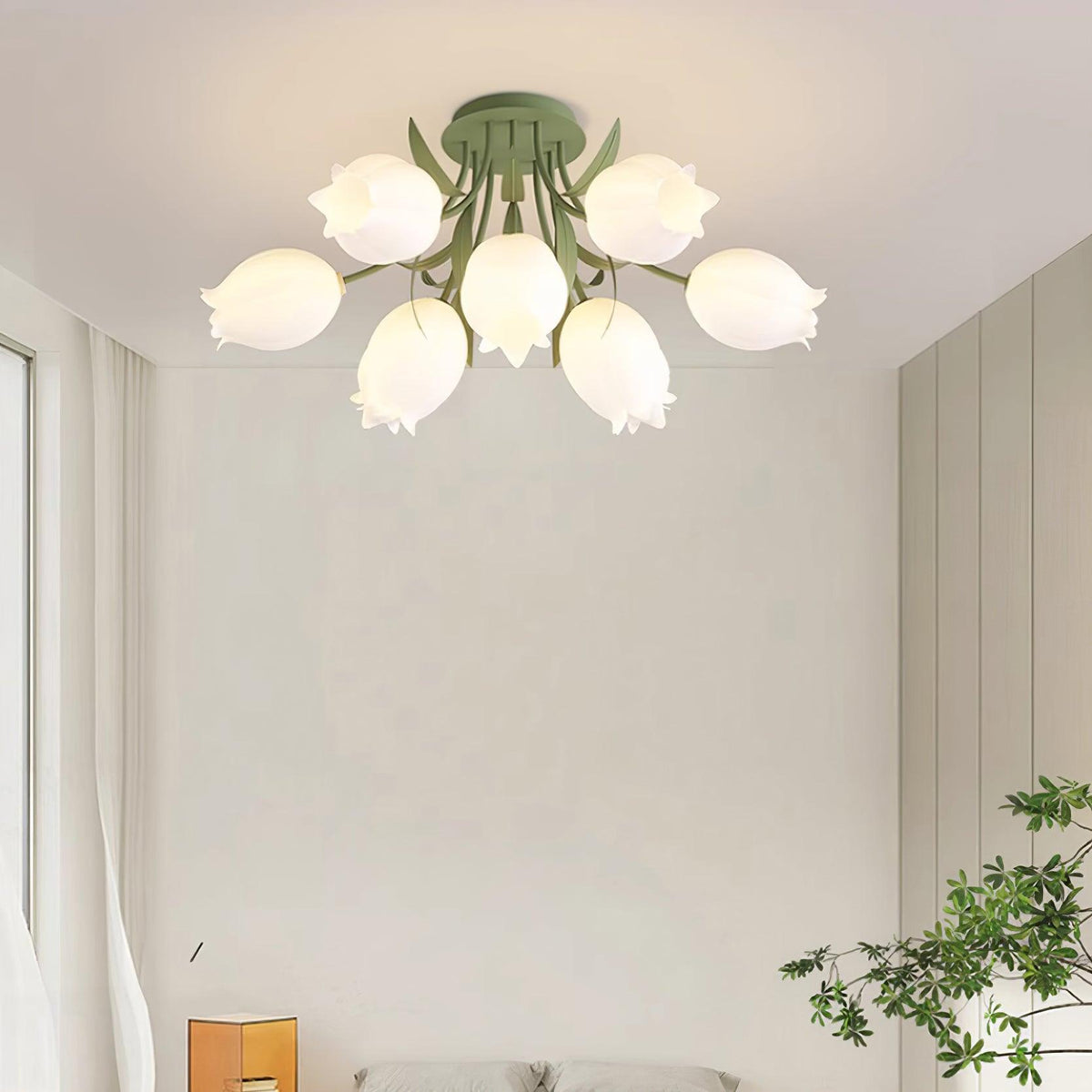 Deckenleuchte Metall Acryl 55 cm Blumen-Design für Wohnzimmer Schlafzimmer Bad