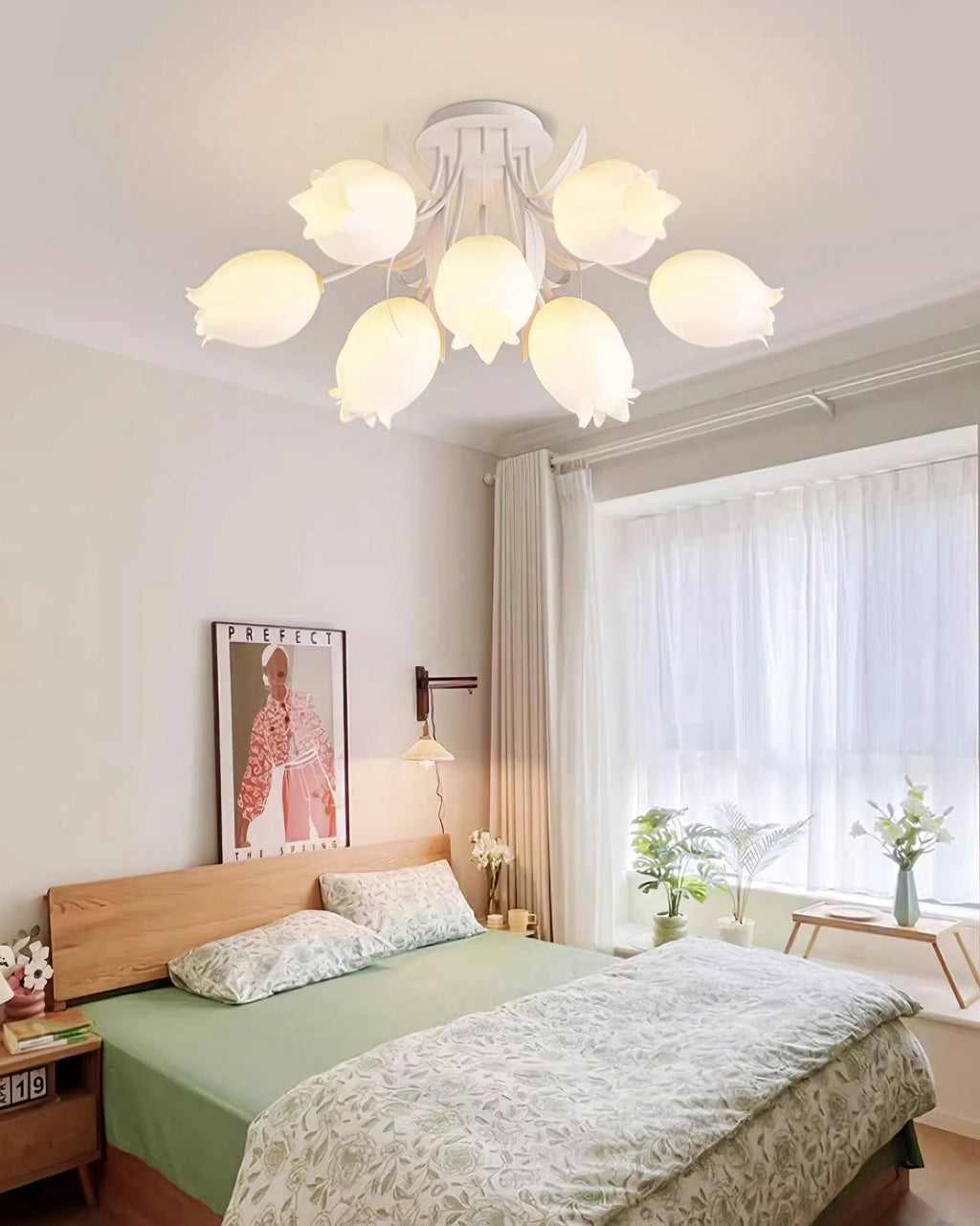 Deckenleuchte Metall Acryl 55 cm Blumen-Design für Wohnzimmer Schlafzimmer Bad