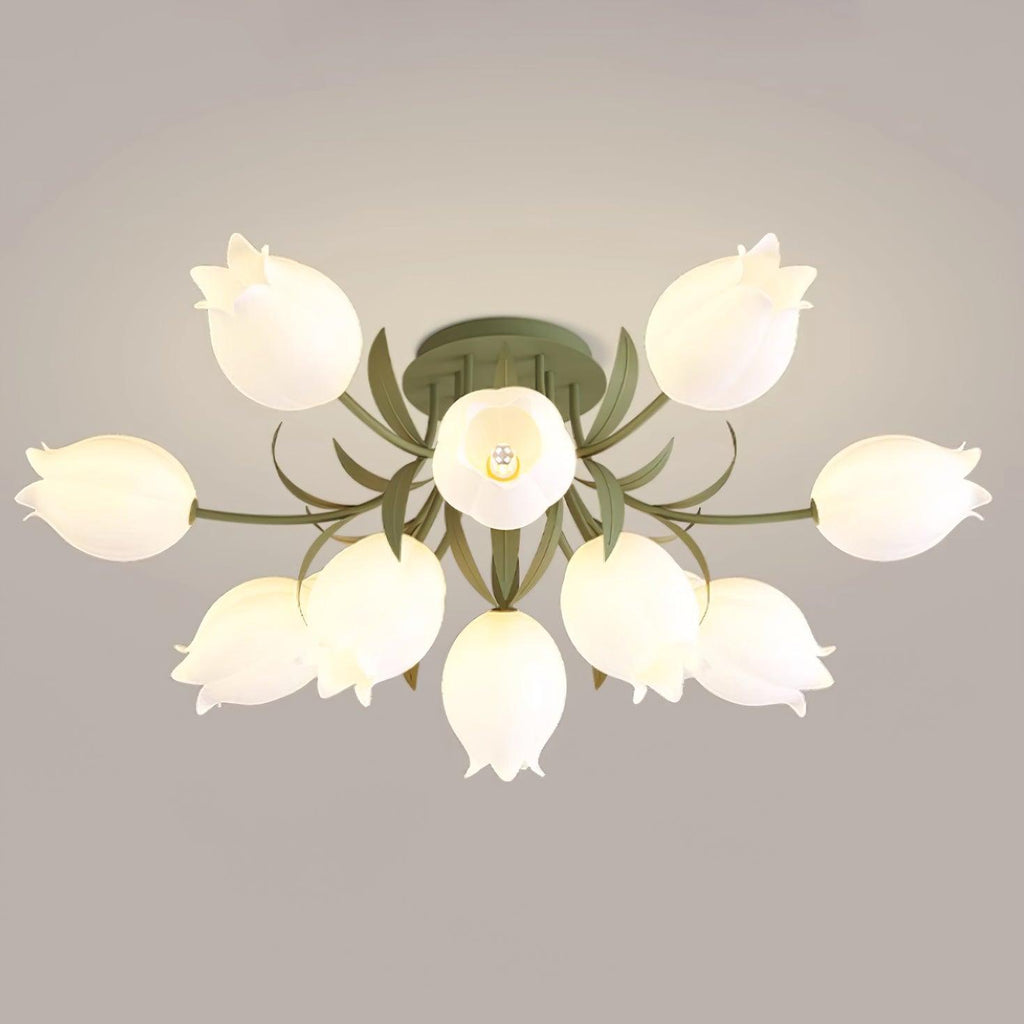 Deckenleuchte Metall Acryl 55 cm Blumen-Design für Wohnzimmer Schlafzimmer Bad