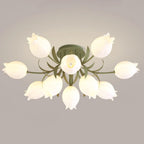 Deckenleuchte Metall Acryl 55 cm Blumen-Design für Wohnzimmer Schlafzimmer Bad