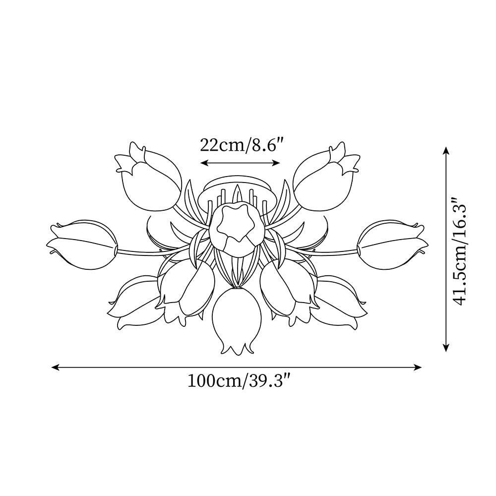 Deckenleuchte Metall Acryl 55 cm Blumen-Design für Wohnzimmer Schlafzimmer Bad