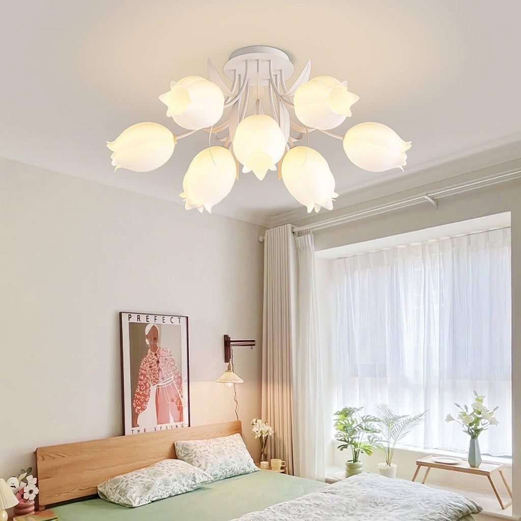 Deckenleuchte Metall Acryl 55 cm Blumen-Design für Wohnzimmer Schlafzimmer Bad