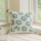 Rosy Bloom Tufted Cushion Cover
