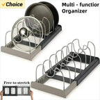 Ausziehbarer Topfdeckelhalter & Pfannenorganizer