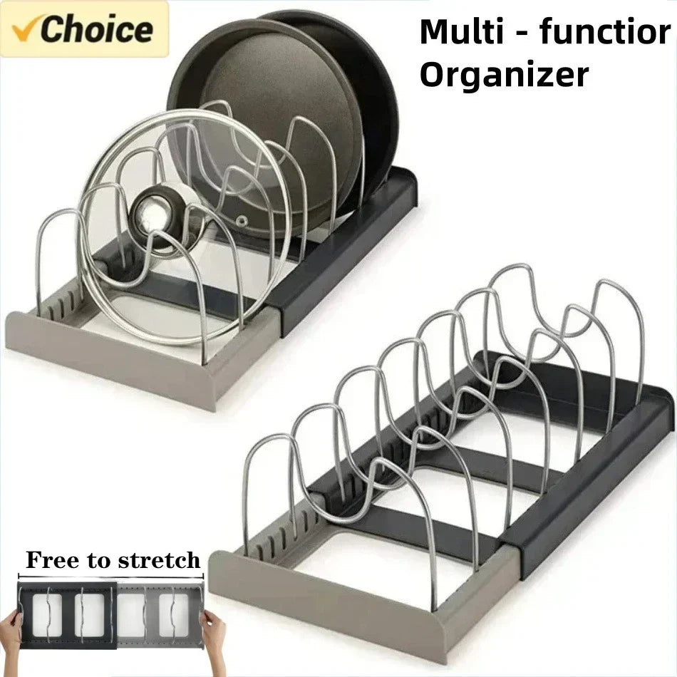 Ausziehbarer Topfdeckelhalter & Pfannenorganizer