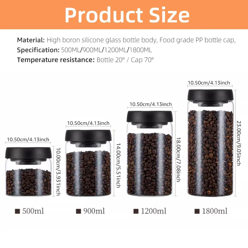 Vacuum Storage Jar Made of Borosilicate Glass