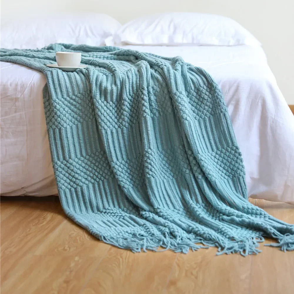 Nordic Style Knitted Blanket