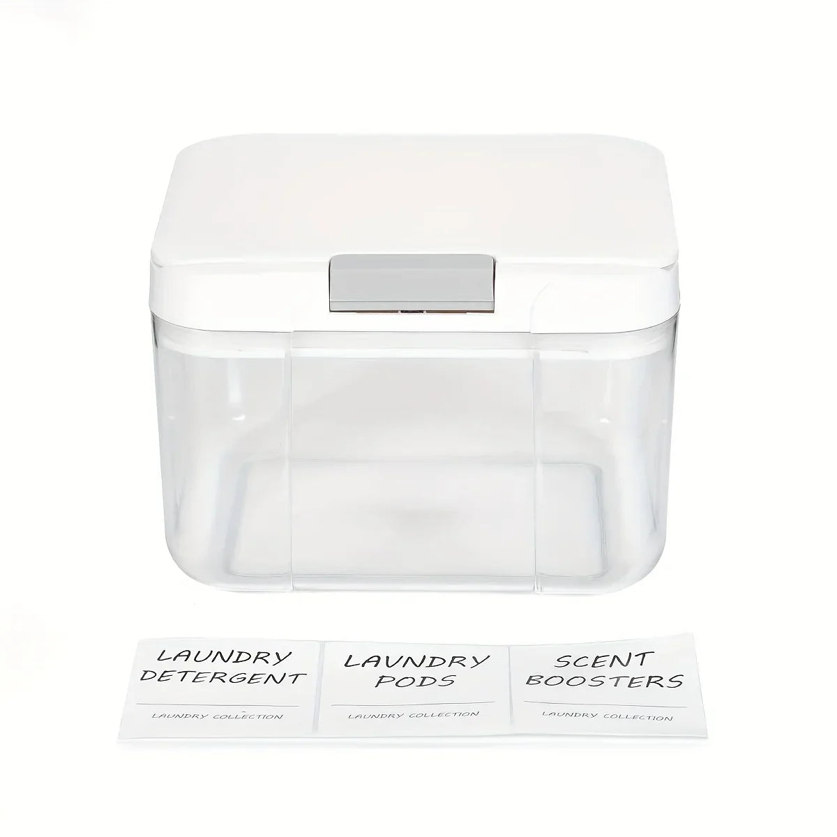 Aufbewahrungsbox für Waschmittel-Pods mit Deckel