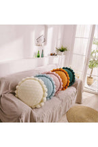 Decorated round cushions