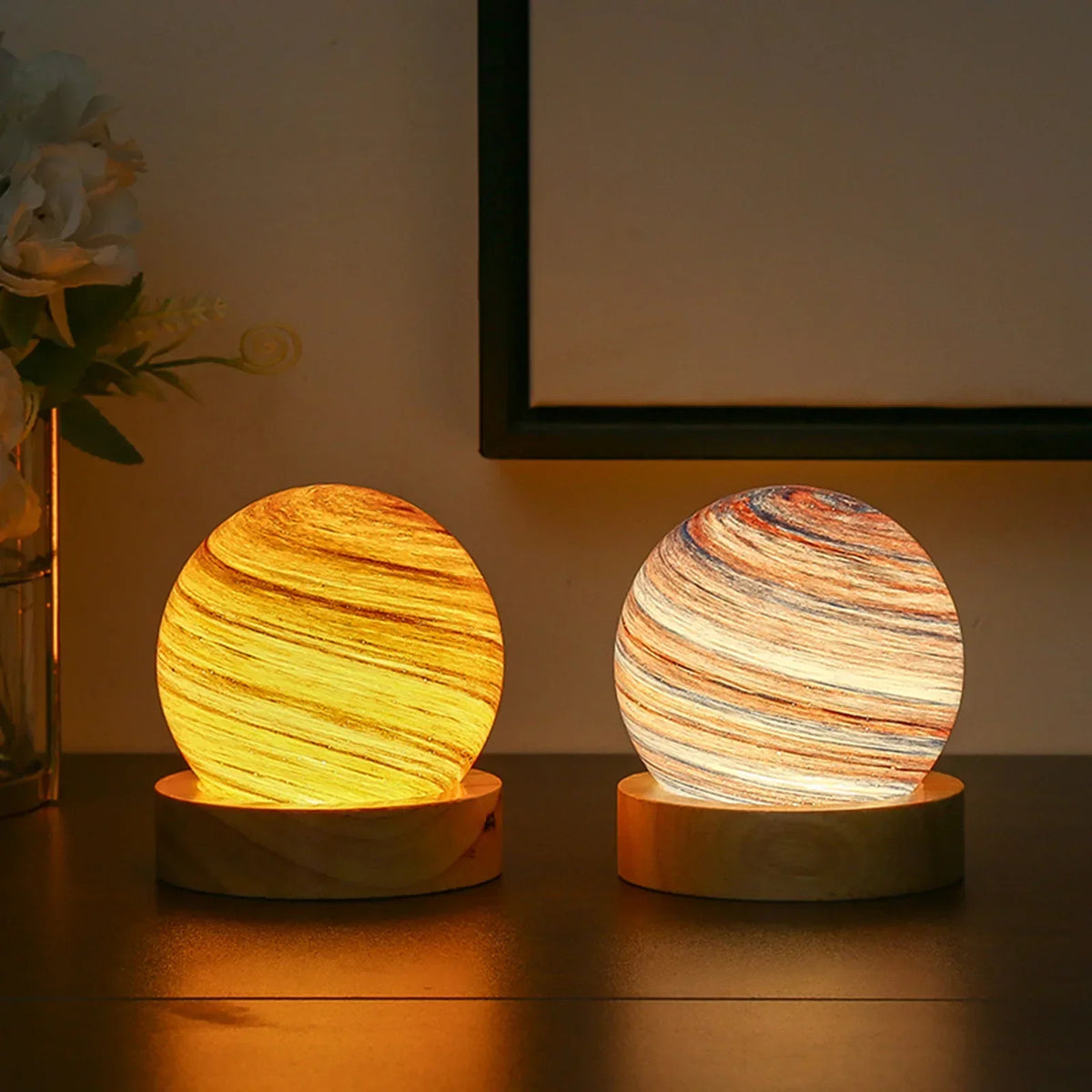 3D-Kristallplaneten-Nachtlicht