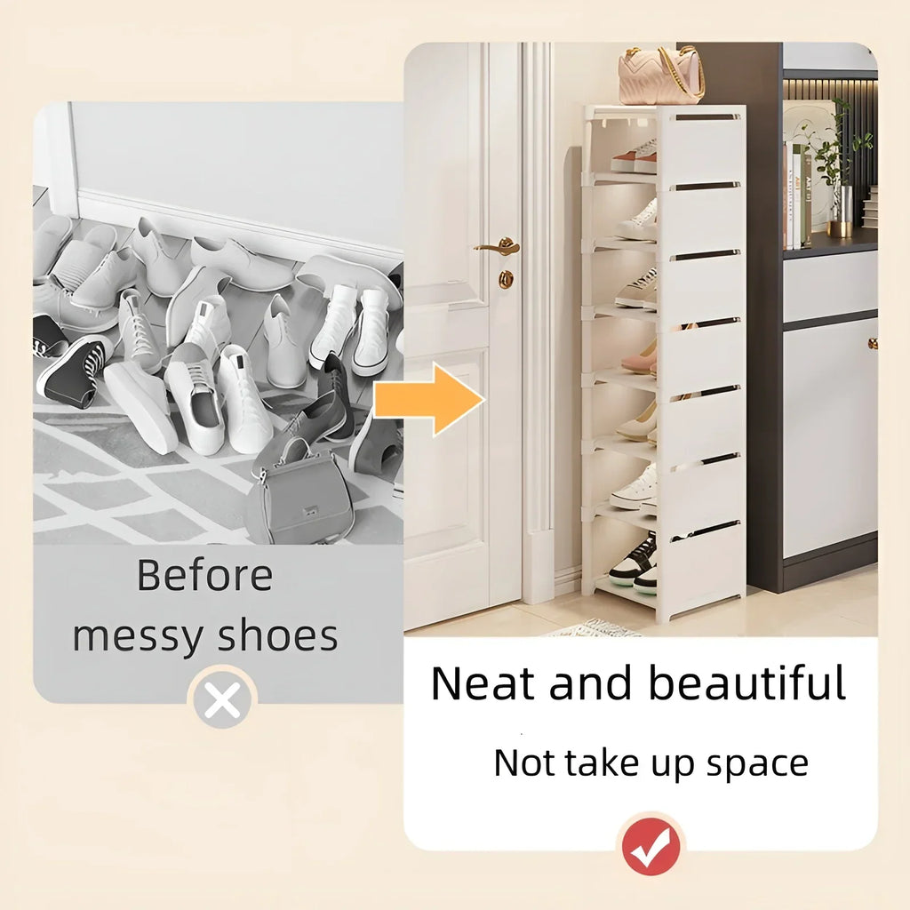 Space-Saving Metal Frame Shoe Rack