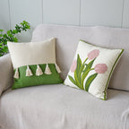 Embroidered Tulip Pillowcase