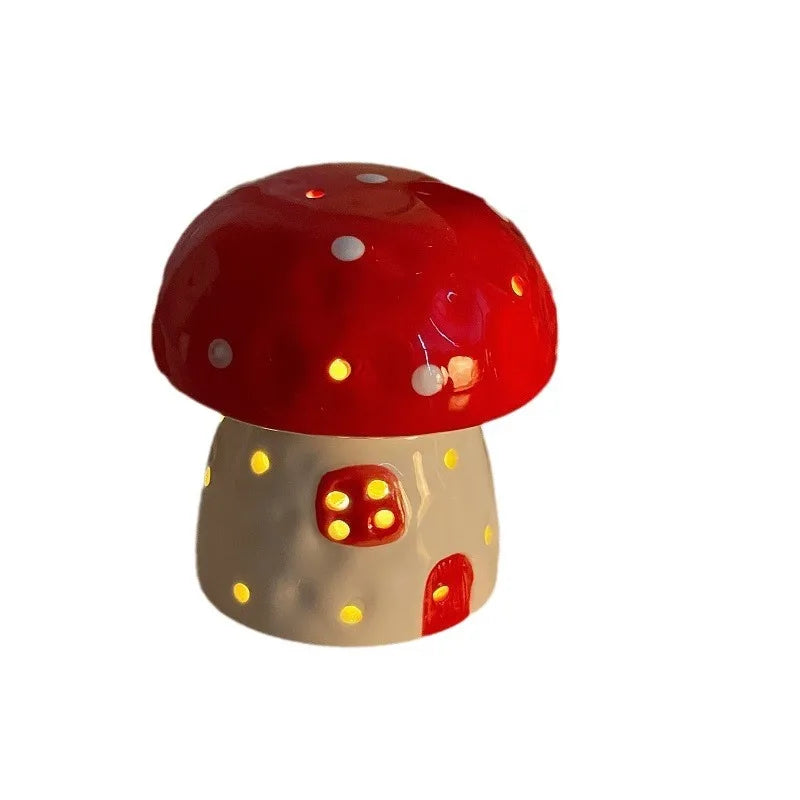 Traumhafte Pilz-Nachttischlampe aus Keramik
