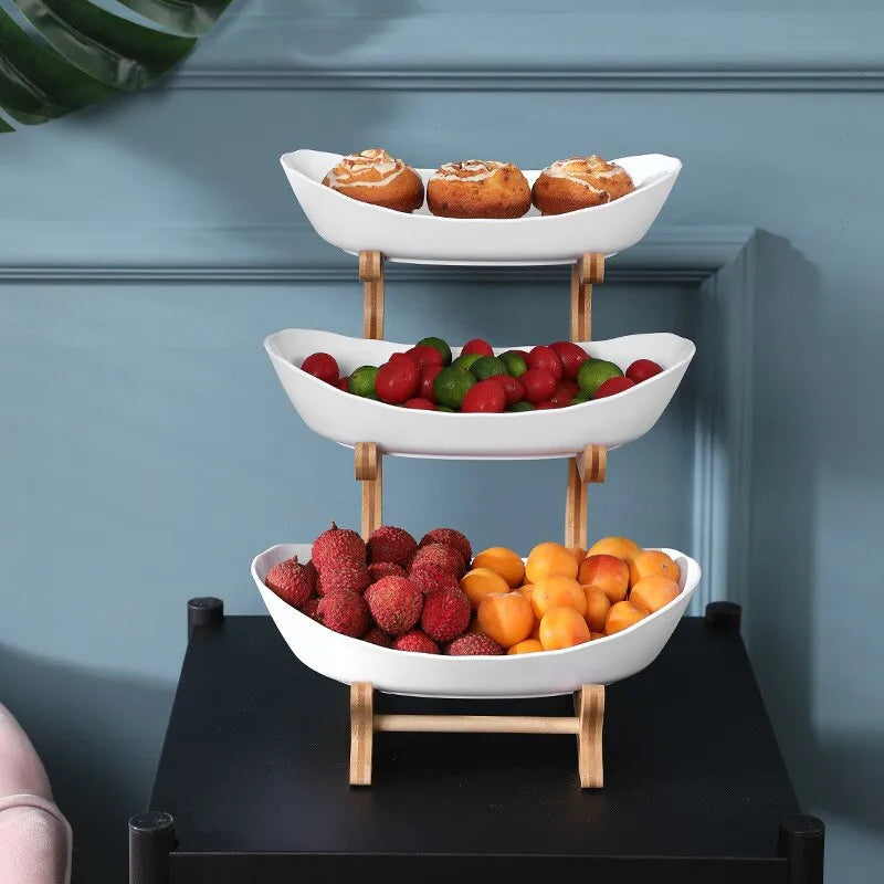 Three-tier fruit bowl