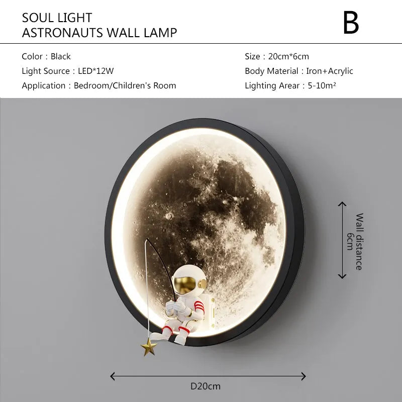 Astronaut auf dem Mond Wandleuchte