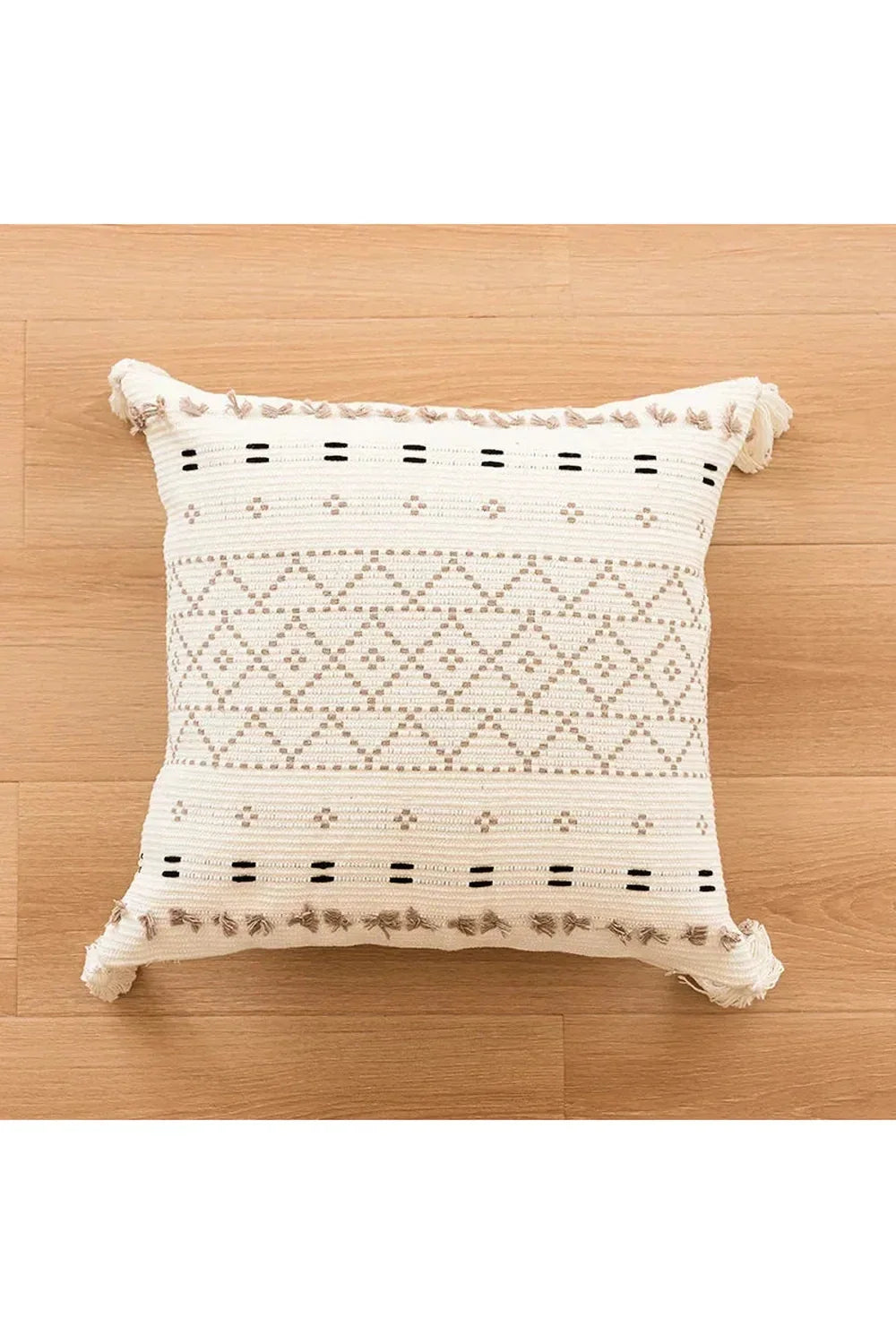 Tufted Beige Cushion Cover