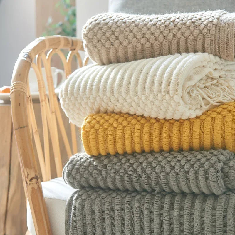 Nordic Style Knitted Blanket