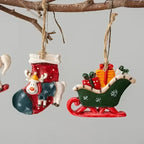 Klassische Weihnachtsdekoration – Hängende Weihnachtsstrümpfe mit Elch-Design
