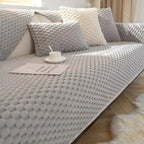 Velvet Sofa Cover with Textured Pattern