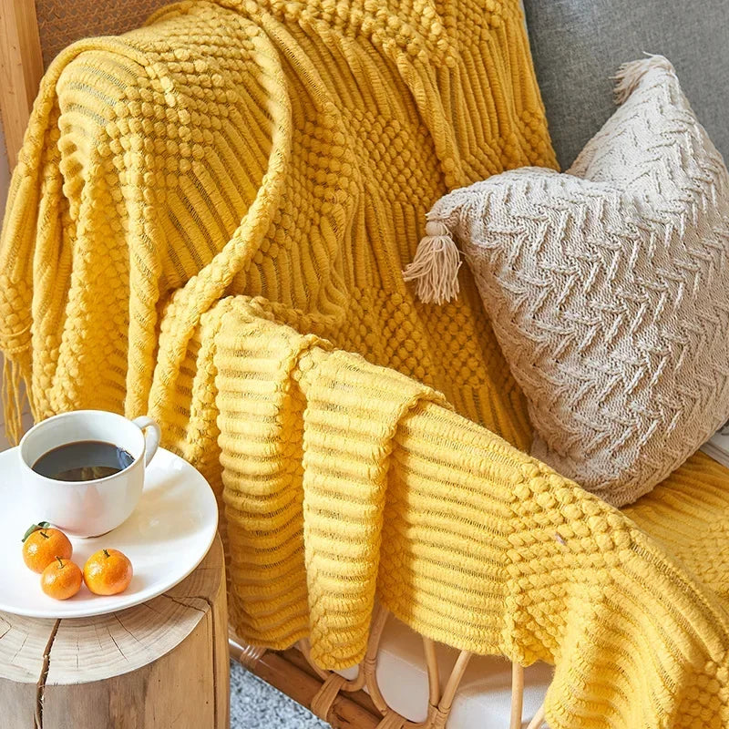 Nordic Style Knitted Blanket