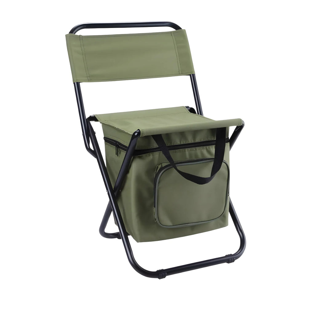 Portable Folding Outdoor Stool with Built-in Cooling Bag