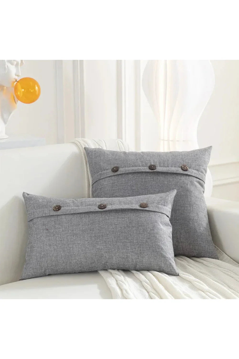 Nordic Button Pillowcase