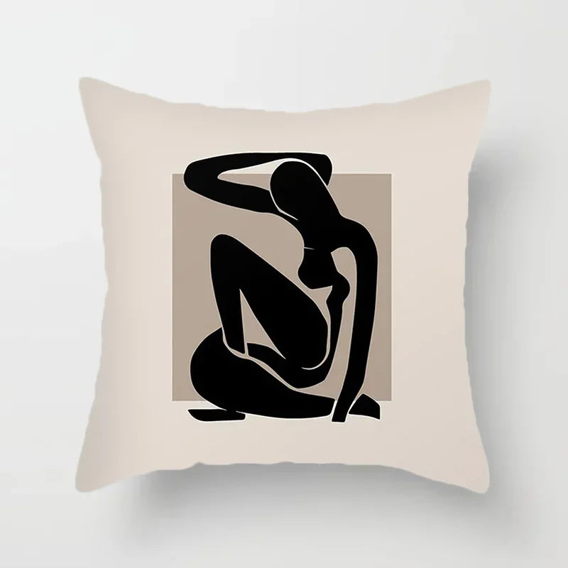 Aurum Kissenbezug - Modernes Schwarz-Weiß-Design mit abstraktem Kunstdruck