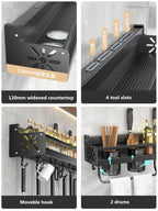 Metal Kitchen Wall Shelf - Self-Adhesive & Screwable