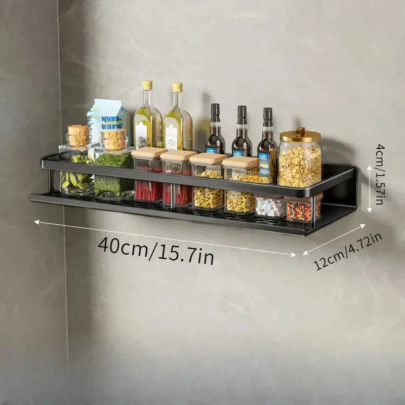 Wandmontiertes Küchenregal aus Aluminium