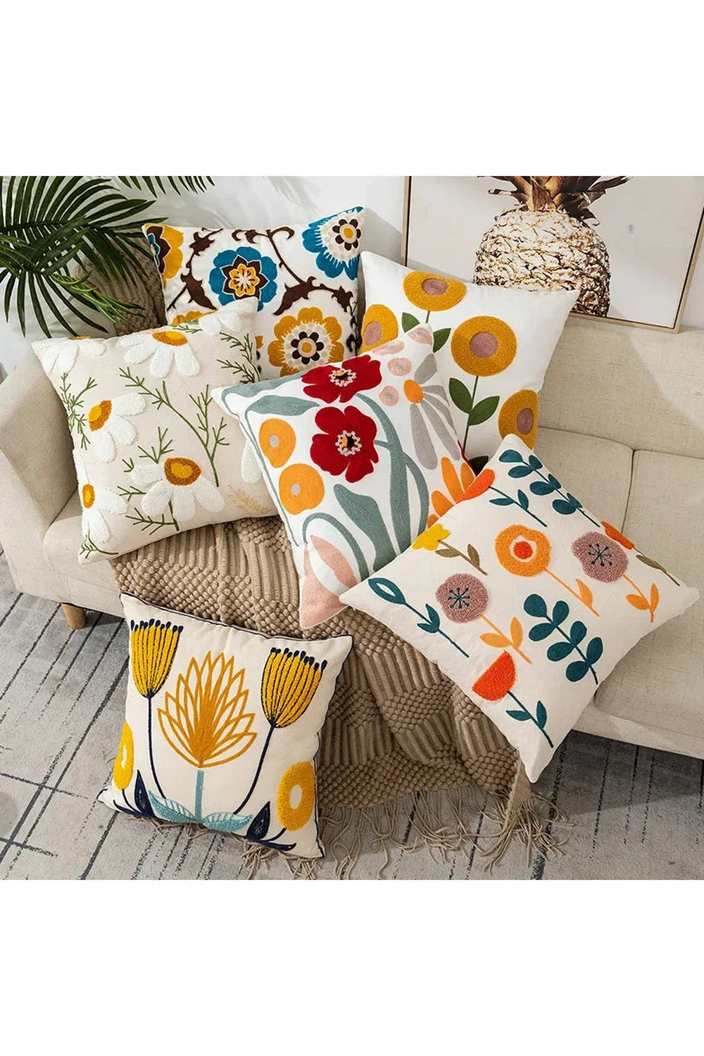 Embroidered Cushion Cover
