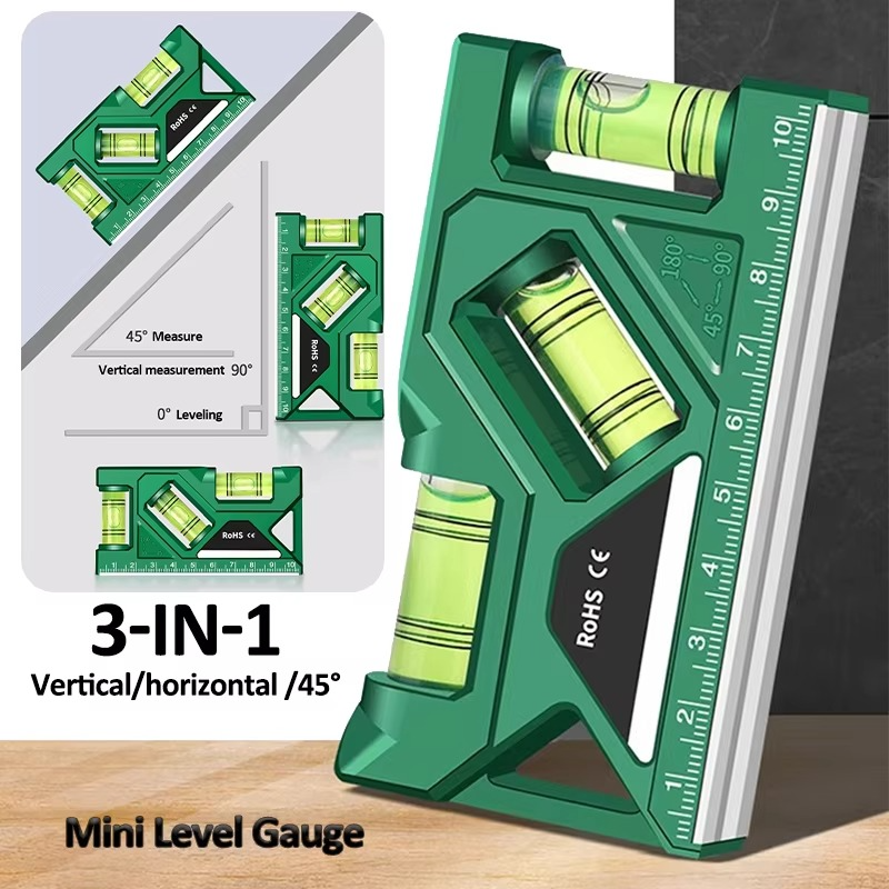 Präzisions-Taschenwasserwaage mit Magnetfuß & Winkelmesser