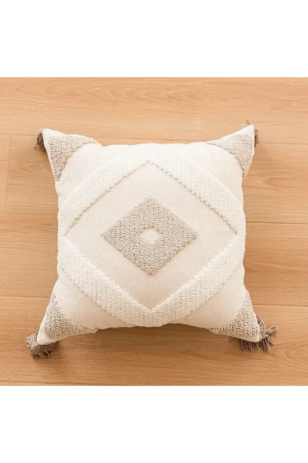 Tufted Beige Cushion Cover