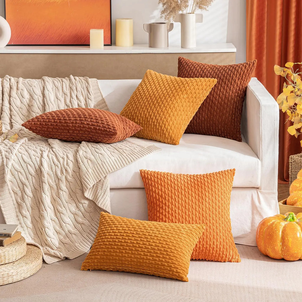 Boho Ribbed Corduroy Cushion Cover