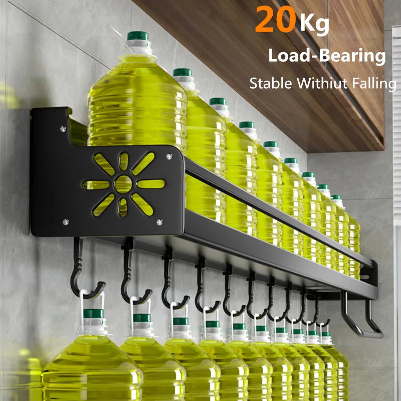Metal Kitchen Wall Shelf - Self-Adhesive & Screwable