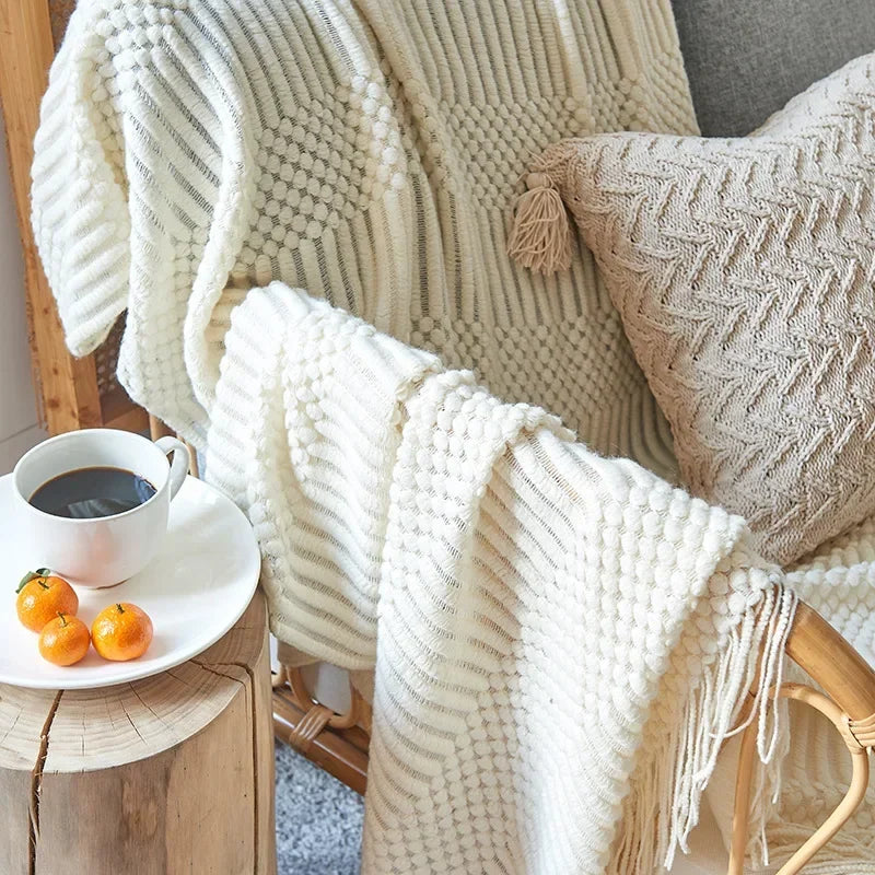 Nordic Style Knitted Blanket