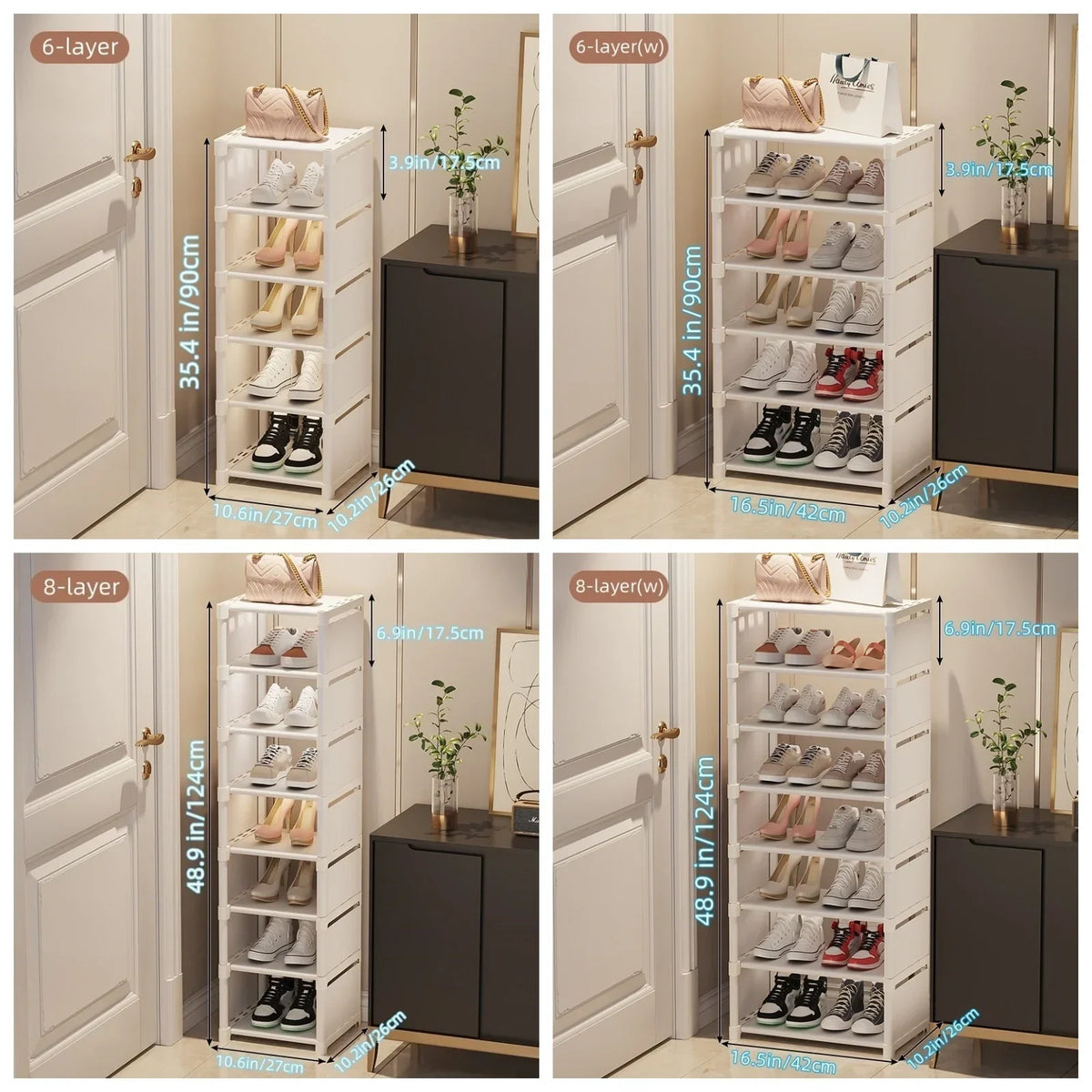 Space-Saving Metal Frame Shoe Rack