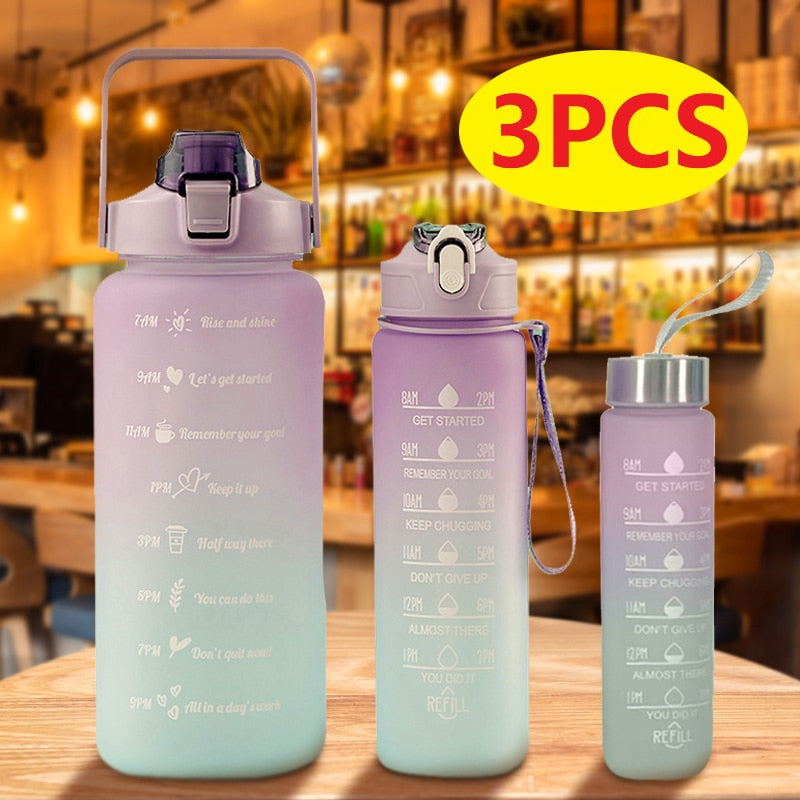 Wasserflasche mit Zeitmarkierung