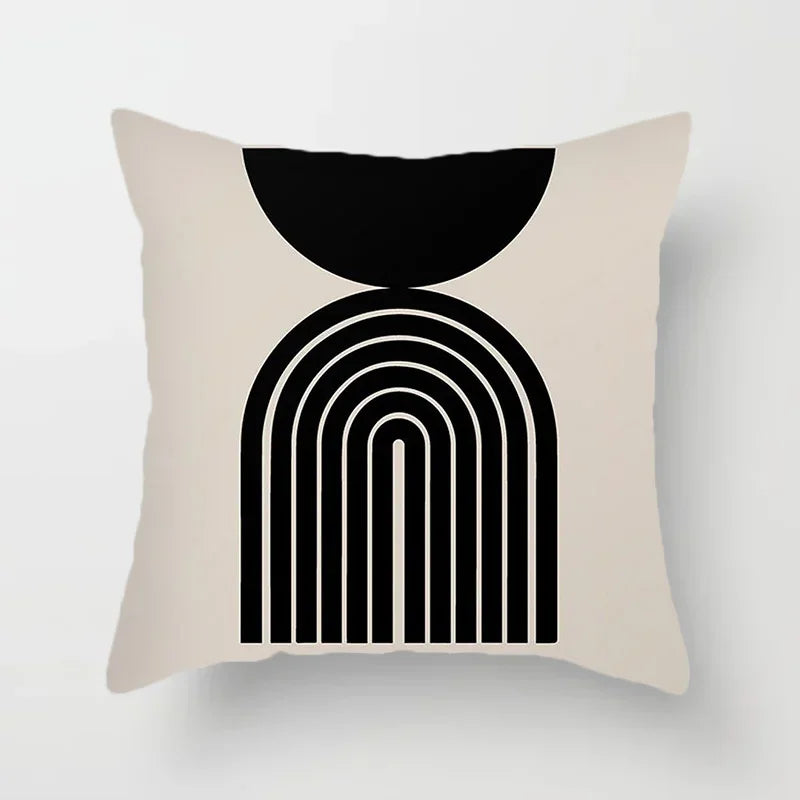 Aurum Kissenbezug - Modernes Schwarz-Weiß-Design mit abstraktem Kunstdruck