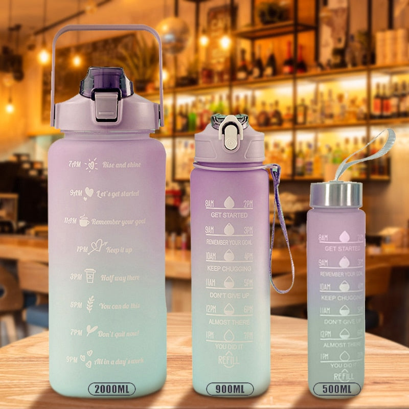 Wasserflasche mit Zeitmarkierung